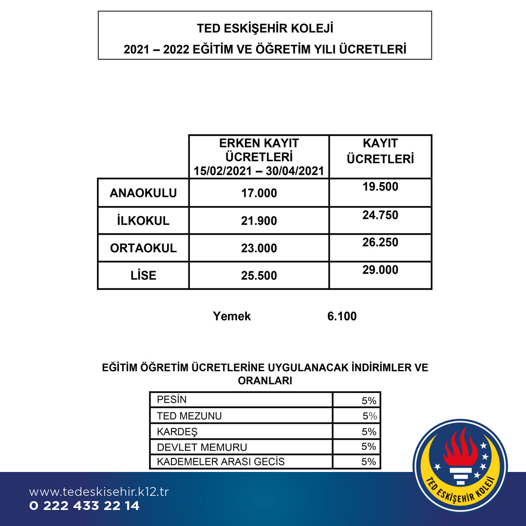 2019-2020 Eğitim Öğretim Yılı Fiyat Tablosu 2019-2020 Eğitim Öğretim Yılı Fiyat Tablosu